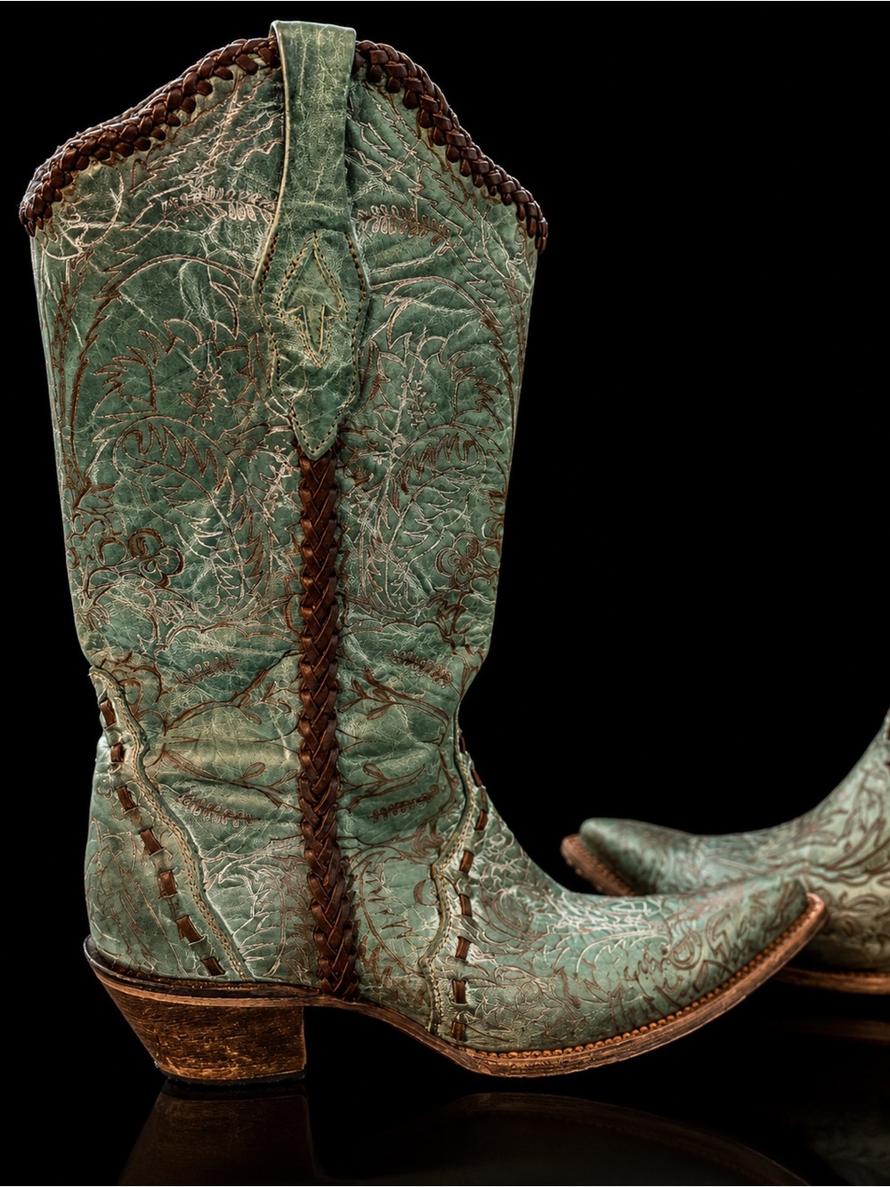 CORRAL Vintage-Style Sage Green boots-Size 10M - Picture 2 of 12